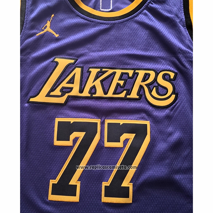 Camiseta Los Angeles Lakers Luka Doncic NO 77 Statement 2024-25 Violeta